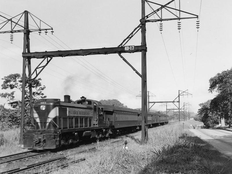 Passenger train Passing Ret Tank October 12, 1953